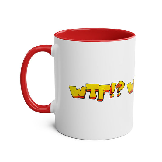 WTF!? (3x) - Two-Tone Coffee Mugs, 11oz