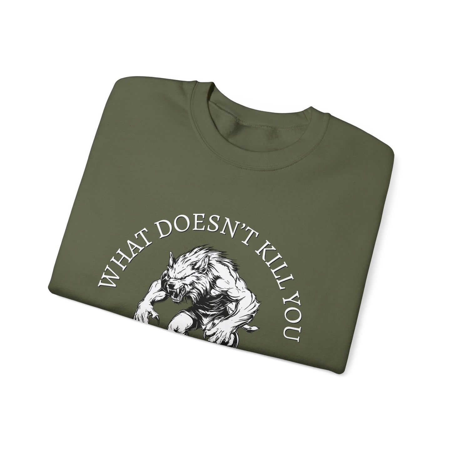 What Doesn't Kill You, Gives You XP - Light Text - Unisex Heavy Blend™ Crewneck Sweatshirt