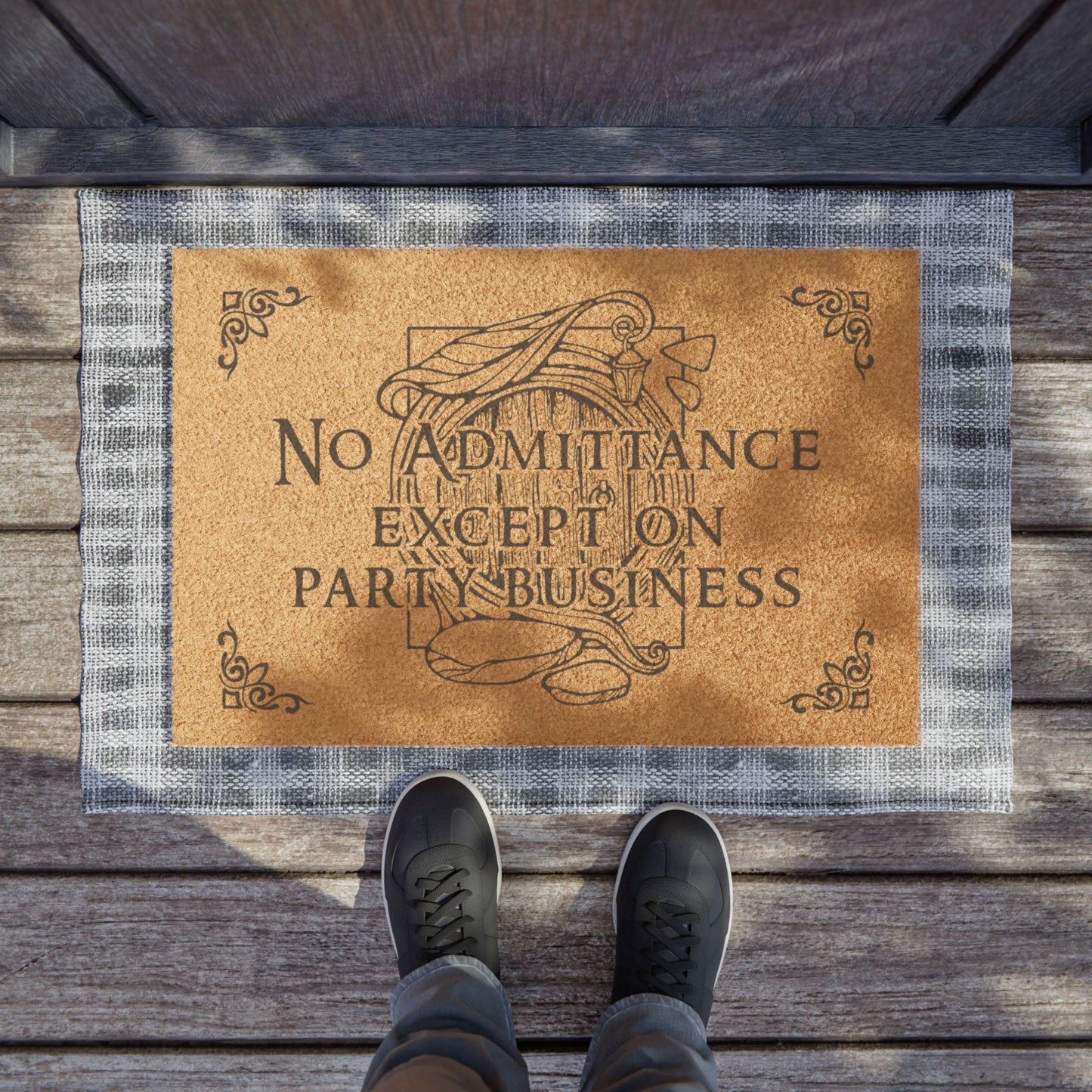 No Admittance, Except on Party Business - Doormat