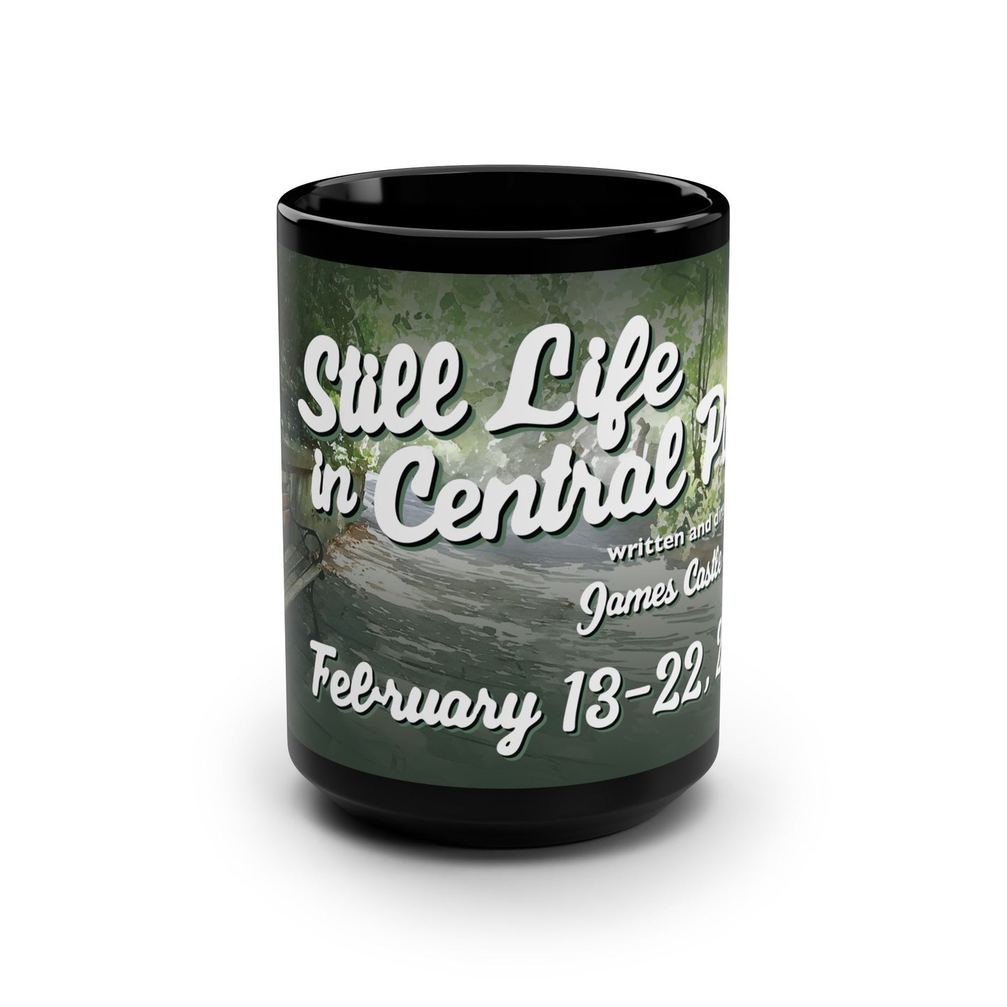 STILL LIFE IN CENTRAL PARK - Black Mug, 15oz