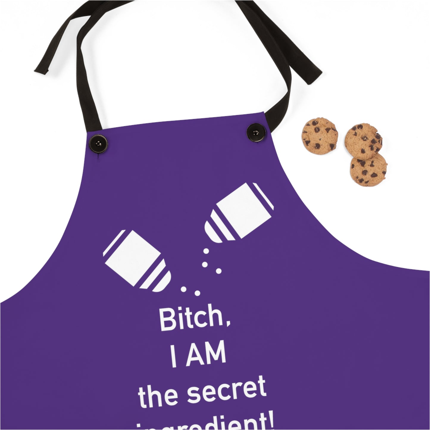 B!tch, I AM the Secret Ingredient! - White on Purple - Apron (AOP)