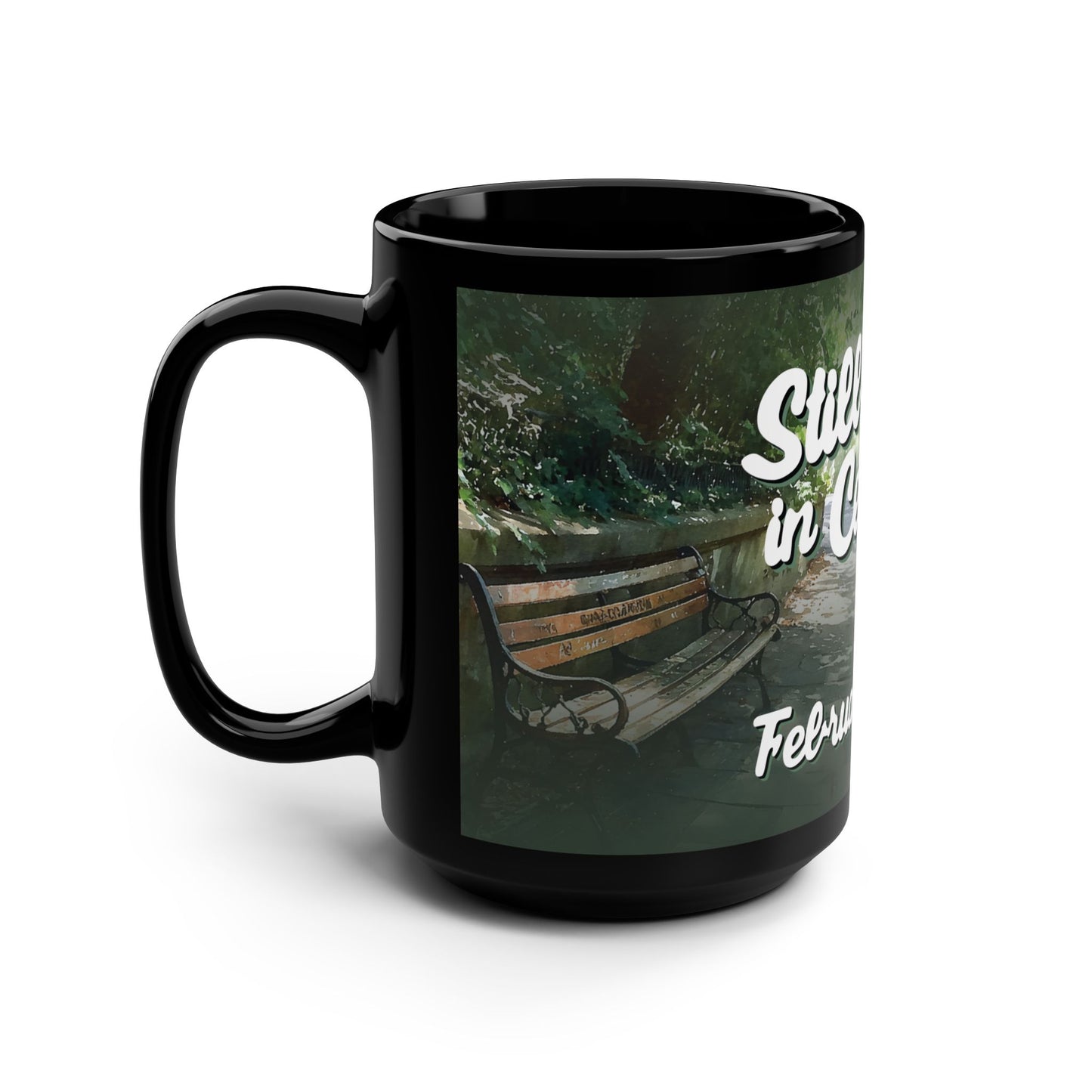STILL LIFE IN CENTRAL PARK - Black Mug, 15oz